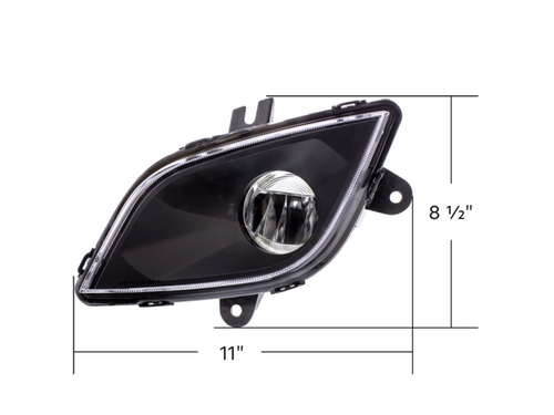 Black High Power LED Fog Light For 2018-2024 Freightliner Cascadia - Driver