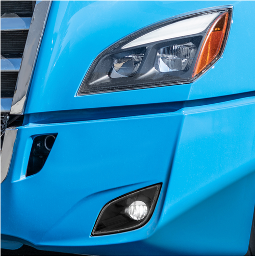 Black Single LED Fog Light For 2018-2024 Freightliner Cascadia - Driver - Competition Series