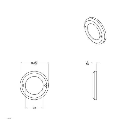 2" Chrome Plastic Mirror Light Bezel Without Visor