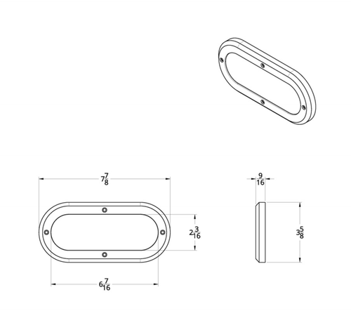 6" Oval Mirror Bezel