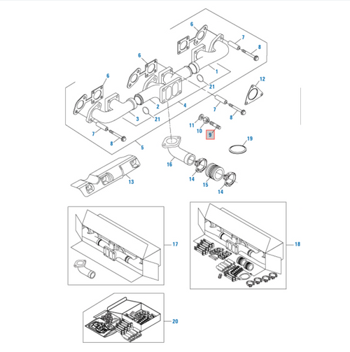 Kit ( 4 )Turbocharger Mounting Stud M10 x 1.5 M10 x 1.5 44mm OAL  Detroit Diesel S60 Engines Application