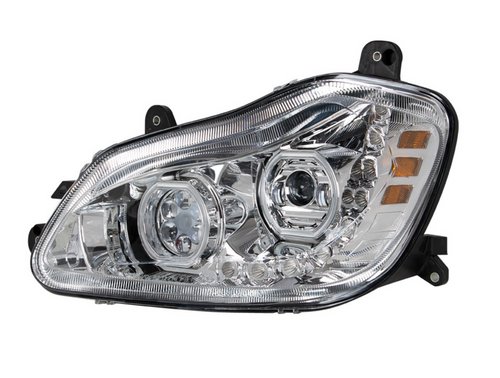 Chrome 10 LED Headlight for 2013-2021 Kenworth T680 - Driver Side
