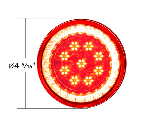 33 LED 4" Round Lumos Light S-Series (Stop, Turn & Tail) - Red LED/Red Lens