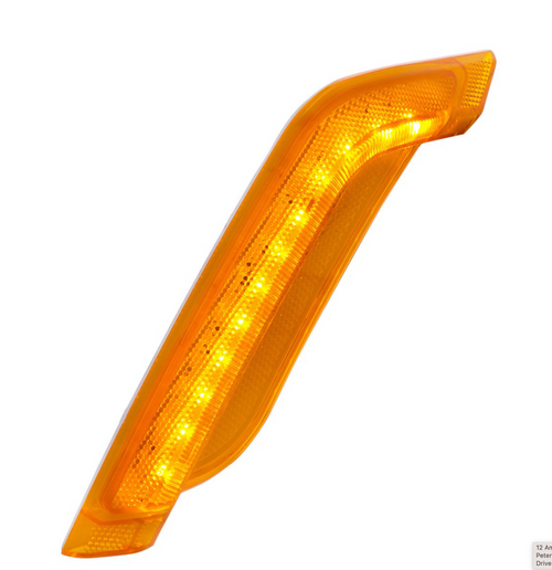12 Amber LED Fender Turn Signal Light For 2014-19 Peterbilt 579 & 2011-19 587 Kenworth t680