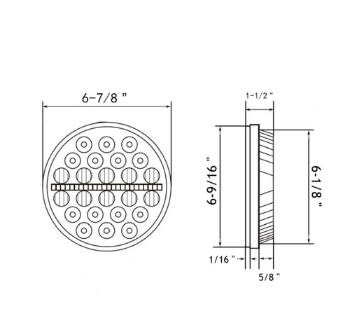 24 High Power LED 7" Light With Dual Color Position Light
