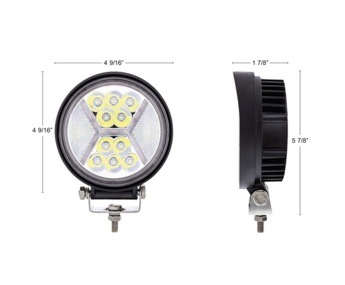 4.5" 24 High Power LED Work Light With "X" Amber Light Guide