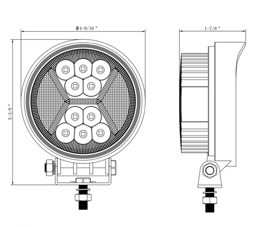 4.5" 24 High Power LED Work Light With "X" White Light Guide