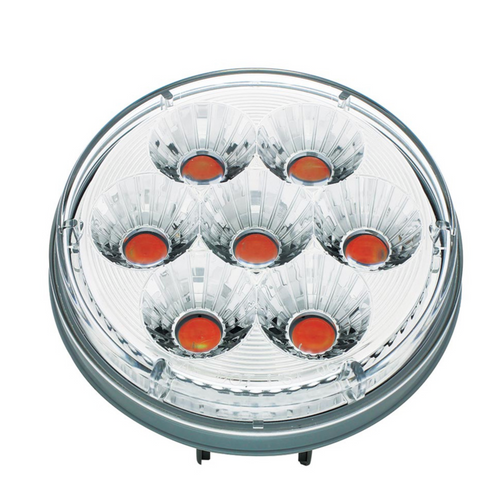 14 LED 4" Round Double Fury (Stop, Turn & Tail) - Red & White LED/Clear Lens