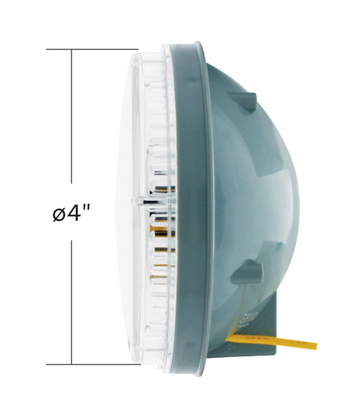 14 LED 4" Round Double Fury (Stop, Turn & Tail) - Red & White LED/Clear Lens