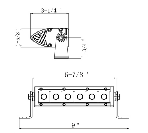 6 High Power CREE LED Single Row 7" Light Bar - Spot Light