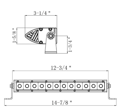 12 High Power CREE LED Single Row 12-1/2" Light Bar - Spot & Flood 