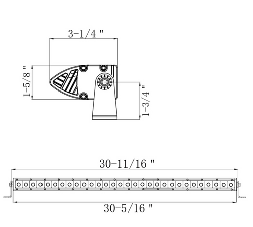30 High Power CREE LED Single Row 30-1/4" Light Bar - Spot & Flood -