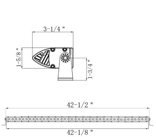 40 High Power CREE LED Single Row 42" Light Bar - Spot & Flood