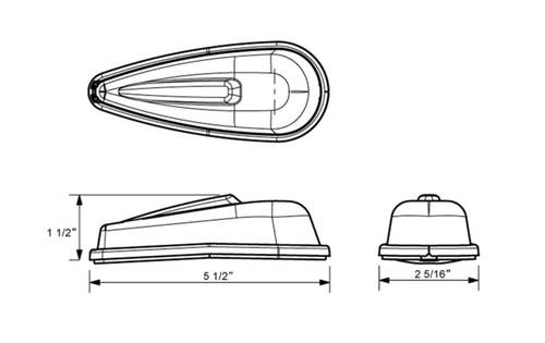 6 LED Pickup Cab Marker Light - Amber LED/Amber Lens