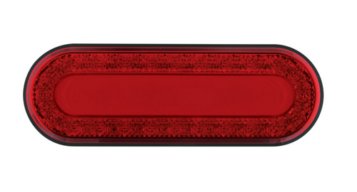 24 Led 6" Oval "Mirage" Stop, Turn & Tail Light - Red Led/Red Lens