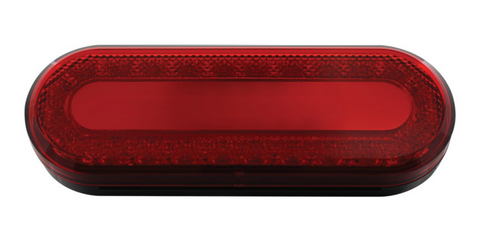 24 Led 6" Oval "Mirage" Stop, Turn & Tail Light - Red Led/Red Lens
