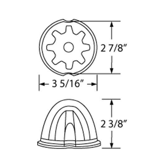 9 LED Dual Function GloLight Watermelon Cab/Auxiliary Light - Amber LED / Amber Lens