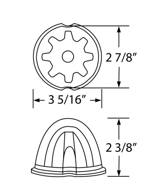 9 LED Dual Function GloLight Watermelon Cab/Auxiliary Light - Red LED/Red Lens