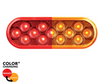 13 LED 6" Oval Double Fury (Stop, Turn & Tail) With Warning Light - Red & Amber LED/Clear Lens