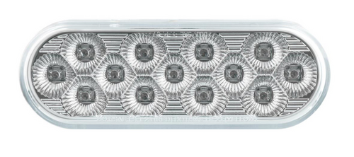 13 LED 6" Oval Double Fury (Stop, Turn & Tail) With Warning Light - Red & Amber LED/Clear Lens