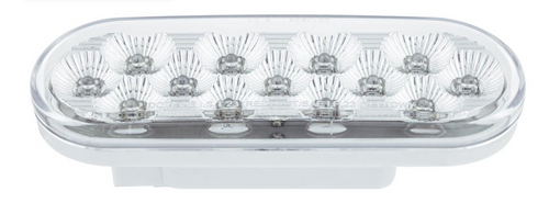 13 LED 6" Oval Double Fury (Stop, Turn & Tail) With Warning Light - Red & Amber LED/Clear Lens