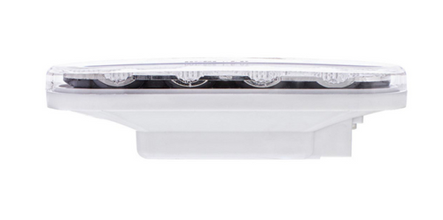 13 LED 6" Oval Double Fury (Stop, Turn & Tail) With Warning Light - Red & Amber LED/Clear Lens