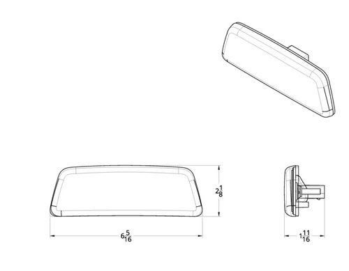 3 LED Fender Turn Signal/Parking Light For Kenworth T680/T700/T880 - Amber LED/Amber Lens