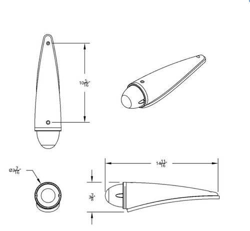 9 LED Dual Function GloLight Watermelon Cab Light Kit - Amber LED/Amber Lens