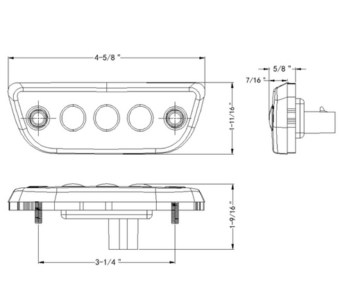 3 LED Cab Light For 2013-2021 Peterbilt 579 & Kenworth T680-Amber LED/Lens