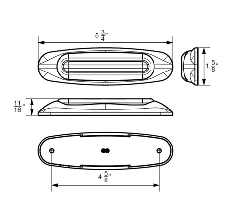 4 LED Light Track Clearance/Marker Lights Red/Red