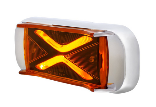 4 LED Saber Rectangular Marker Light With Amber Lens