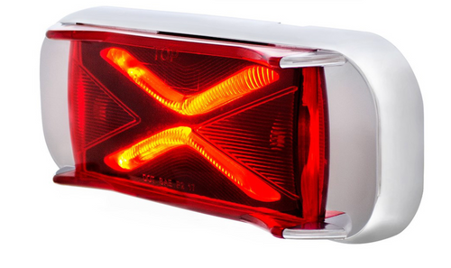 	 4 LED Saber Rectangular Marker Light With Red Lens