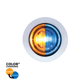  3 LED 3/4" "DOUBLE FURY" Dual Color Mini Clearance/Marker Light - Amber LED/Blue LED