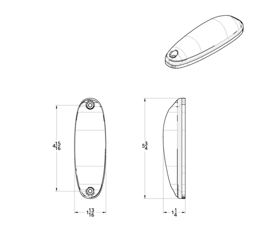 3 Amber LED Reflector Cab Light For 2008-2017 Freightliner Cascadia - Clear Lens