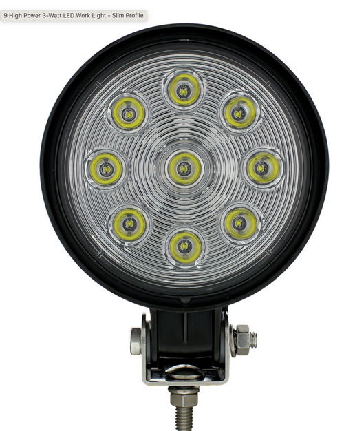 9 High Power 3-Watt LED Work Light - Slim Profile