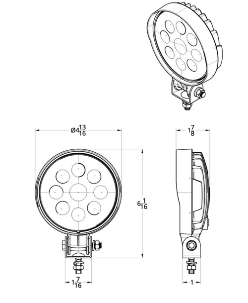 9 High Power 3-Watt LED Work Light - Slim Profile