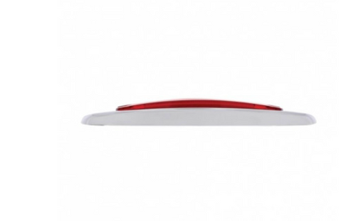 16 LED "GLO" Rectangular Clearance/Marker Light w/ Bezel - Red LED/Red Lens