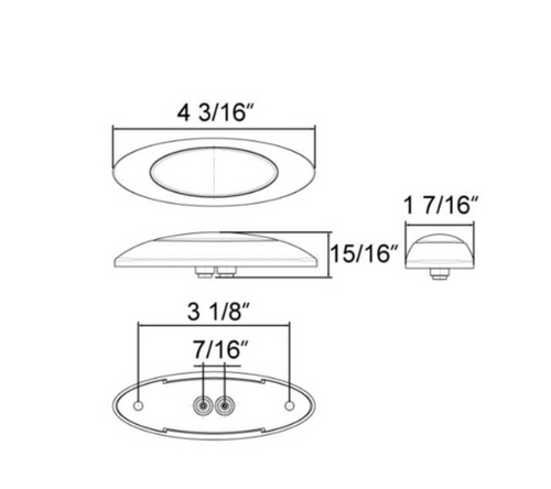 6 LED M5 Millennium GloLight (Clearance/Marker) - Amber LED/Amber Lens 