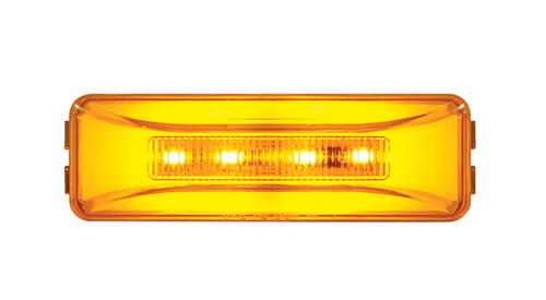10 LED Rectangular Clearance/Marker Light - GLO Light - Amber LED/Amber Lens