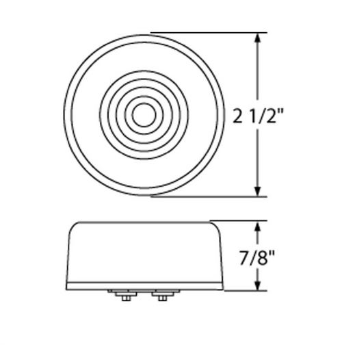 9 LED 2 1/2" Clearance/Marker Light - GLO Light - Amber LED/Amber Lens