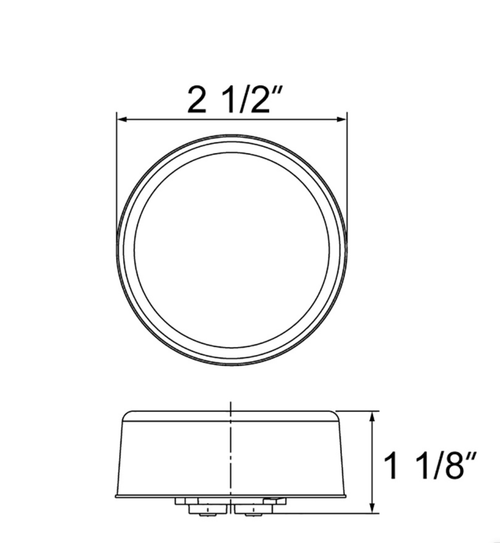 9 LED 2 1/2" Clearance/Marker Light - GLO Light - Red LED/Red Lens