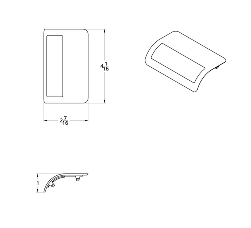 2006+ Passenger Door Light Lens - Blue fits Peterbilt