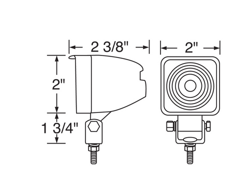 1 High Power 10-Watt LED Square Mini Work Light - 800 Lumens