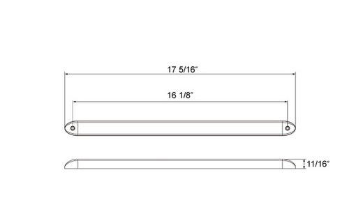 23 SMD LED 17 1/4" P/T/C Light Bar W/ Reflector - Amber LED/Amber Lens