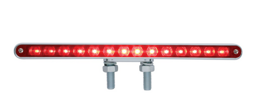 28 LED 12" Double Face Light Bar - Amber & Red LED/Amber & Red Lens