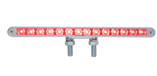 28 LED 12" Double Face Light Bar - Amber & Red LED/Clear Lens