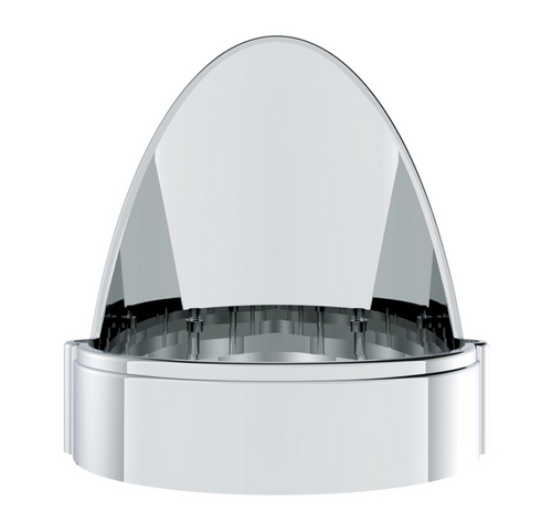 	 Chrome LED Light Flush Mount Base With Visor For Grakon 1000 Style Lights
