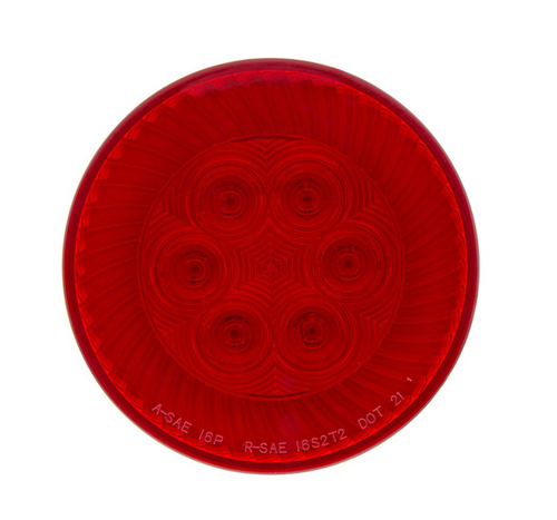 16 LED 4" Round Turbine Light (Stop, Turn & Tail) - Red LED/Red Lens