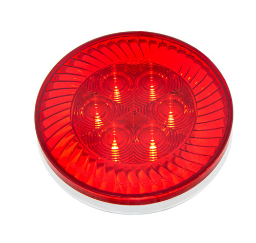 16 LED 4" Round Turbine Light (Stop, Turn & Tail) - Red LED/Red Lens