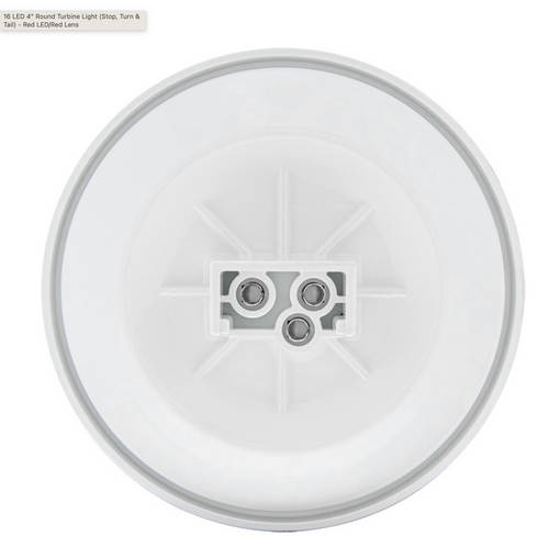 16 LED 4" Round Turbine Light (Stop, Turn & Tail) - Red LED/Red Lens